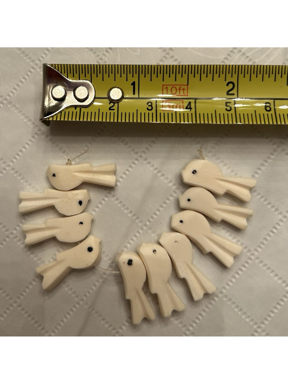 10 Vintage Bovine Bone Bird Beads Fetish Beads Southwestern Jewelry